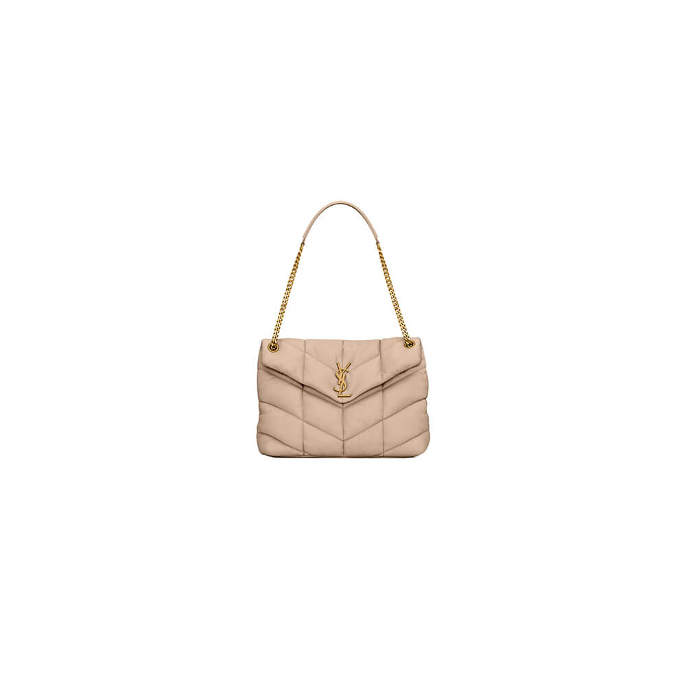Beige YSL PUFFER MEDIUM in Nappa leather