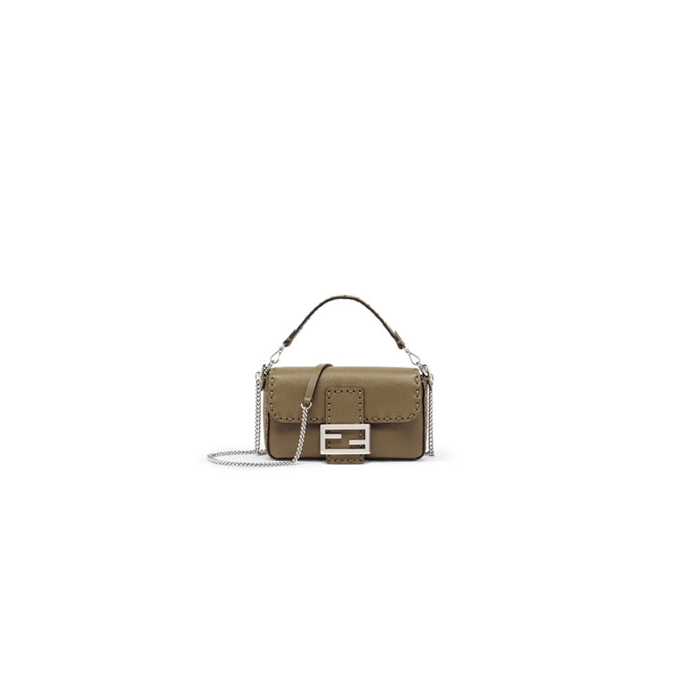 Gray Green Fendi Mini Baguette