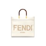 White FENDI SUNSHINE Medium Tote Bag